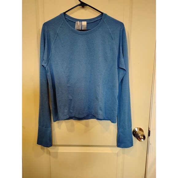 Women's Calia Seamless Race Length Long Sleeve Shirt Cosmic Blue Spacedye XL - Picture 4 of 8